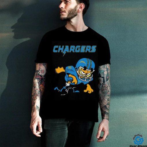 Los angeles chargers garfield cat grumpy football player hoodie, sweater, longsleeve, shirt v-neck, t-shirt