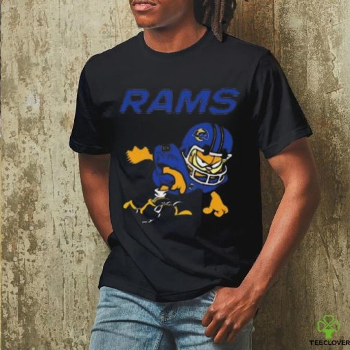 Los angeles rams garfield cat grumpy football player hoodie, sweater, longsleeve, shirt v-neck, t-shirt