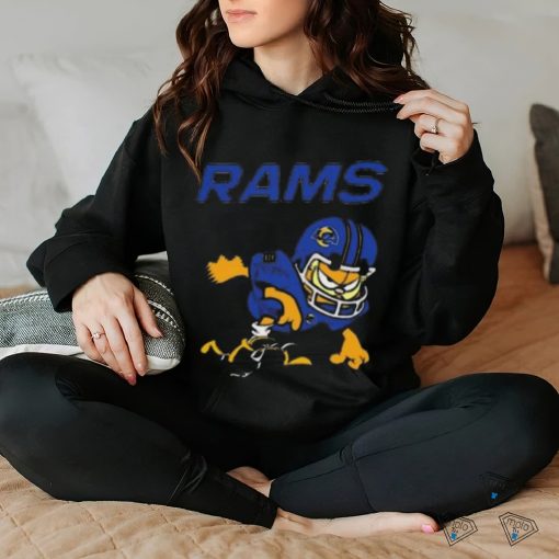 Los angeles rams garfield cat grumpy football player hoodie, sweater, longsleeve, shirt v-neck, t-shirt