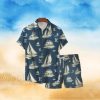 U.S. Marine Corps Coconut Tree Horizontal Striped Hawaiian Shirt