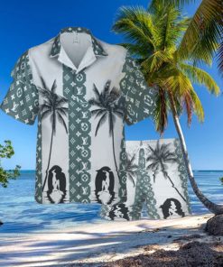 Louis Vuitton Green Palm Tree Luxury Hawaiian Shirt And Short