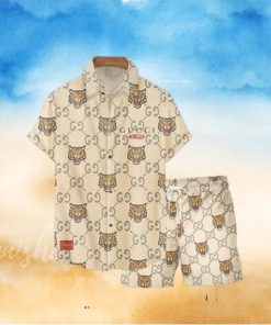 Louis Vuitton Tiger Pattern Summer Hawaiian Shirt And Short