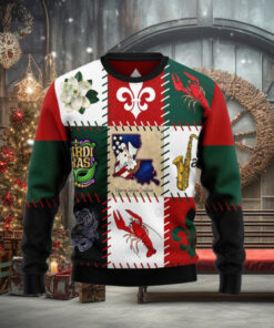Louisiana Famous Things Ugly Christmas Sweater – Funny Family Ugly Christmas Holiday Sweater Gifts