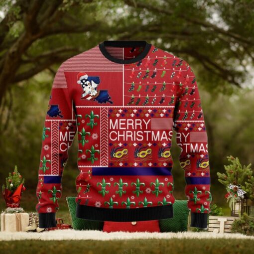 Louisiana Merry Christmas Ugly Christmas Sweater – Funny Family Ugly Christmas Holiday Sweater Gifts