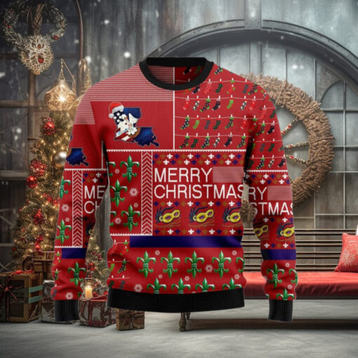 Louisiana Merry Christmas Ugly Christmas Sweater – Funny Family Ugly Christmas Holiday Sweater Gifts