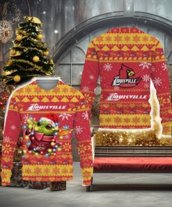 Louisville Cardinals Baby Yoda Star Wars Sports Football American New 3D Sweater Gift Ugly Christmas
