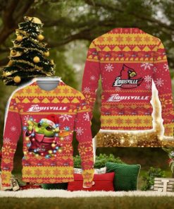 Louisville Cardinals Baby Yoda Star Wars Sports Football American New 3D Sweater Gift Ugly Christmas