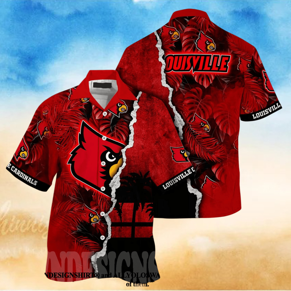Louisville Cardinals NCAA Floral Full Print Hawaiian Shirt Louisville Cardinals NCAA Floral Full Print Hawaiian Shirt