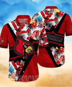 Louisville Cardinals NCAA Flower 3D Full Print Hawaiian Shirt