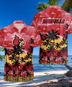 Louisville Cardinals Palms Tree Hawaiian Shirt