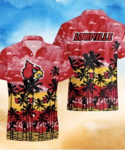 Louisville Cardinals Palms Tree Hawaiian Shirt