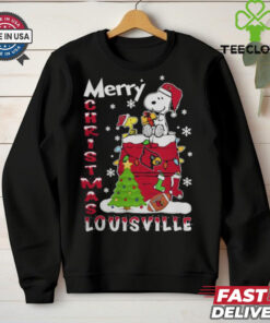 Louisville Cardinals Snoopy And Woodstock Merry Christmas Shirt