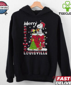Louisville Cardinals Snoopy And Woodstock Merry Christmas Shirt