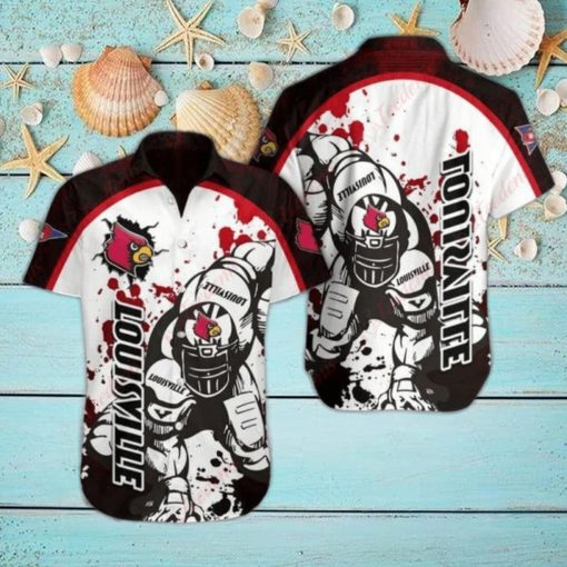 Louisville Cardinals White Red Hawaiian Shirt, NCAA