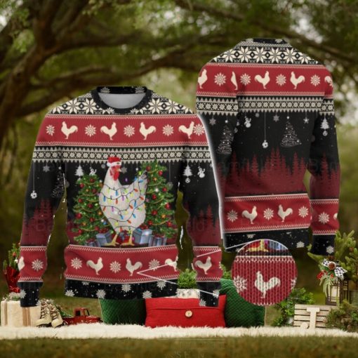 Love Chicken Light Ugly Christmas Sweater Men And Women Christmas Gift Men And Women Sweater