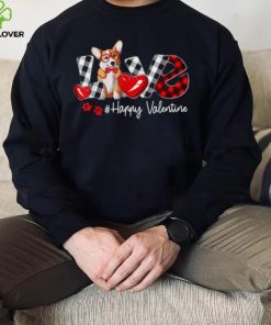 Love Corgi Dog Buffalo Plaid Valentines Day Shirt