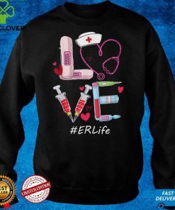 Love ER Life Nurse Cute Flowers Valentines Day Matching T Shirt