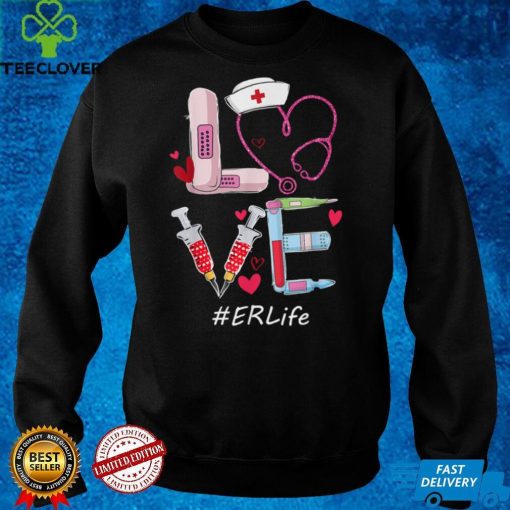 Love ER Life Nurse Cute Flowers Valentines Day Matching T Shirt