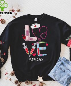 Love ER Life Nurse Cute Flowers Valentines Day Matching T Shirt