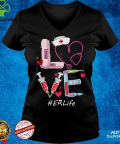 Love ER Life Nurse Cute Flowers Valentines Day Matching T Shirt