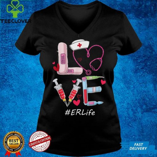 Love ER Life Nurse Cute Flowers Valentines Day Matching T Shirt