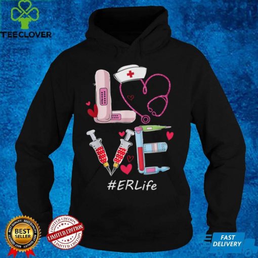 Love ER Life Nurse Cute Flowers Valentines Day Matching T Shirt