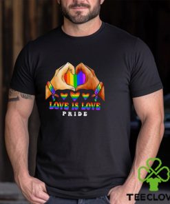 Love Is Love Heart Lesbian Rainbow LGBT Gay Ally Pride Month T Shirt