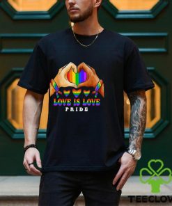 Love Is Love Heart Lesbian Rainbow LGBT Gay Ally Pride Month T Shirt