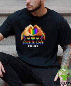 Love Is Love Heart Lesbian Rainbow LGBT Gay Ally Pride Month T Shirt