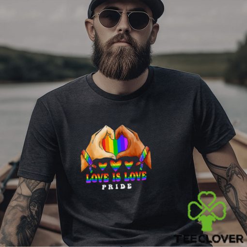 Love Is Love Heart Lesbian Rainbow LGBT Gay Ally Pride Month T Shirt