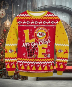 Love Let’s Go Chiefs Ugly Christmas Sweater