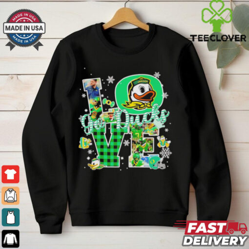 Love Oregon Ducks Christmas pajama shirt