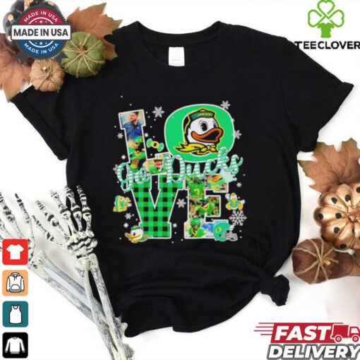 Love Oregon Ducks Christmas pajama shirt