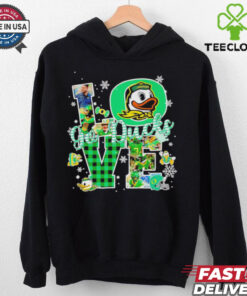 Love Oregon Ducks Christmas pajama shirt