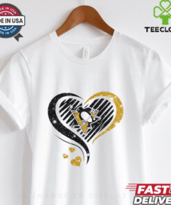 Love Pittsburgh Penguins shirt diamond heart for women