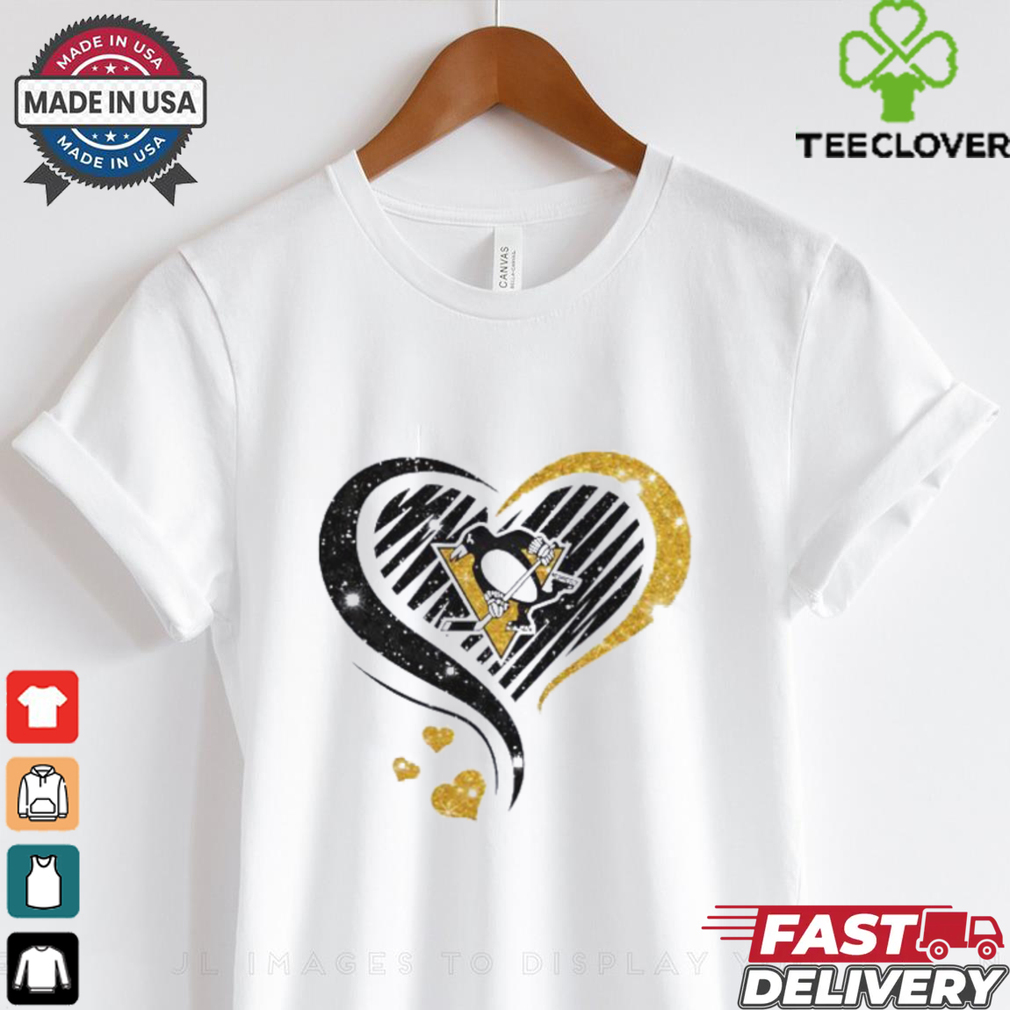 Love Pittsburgh Penguins shirt diamond heart for women Love Pittsburgh Penguins shirt diamond heart for women