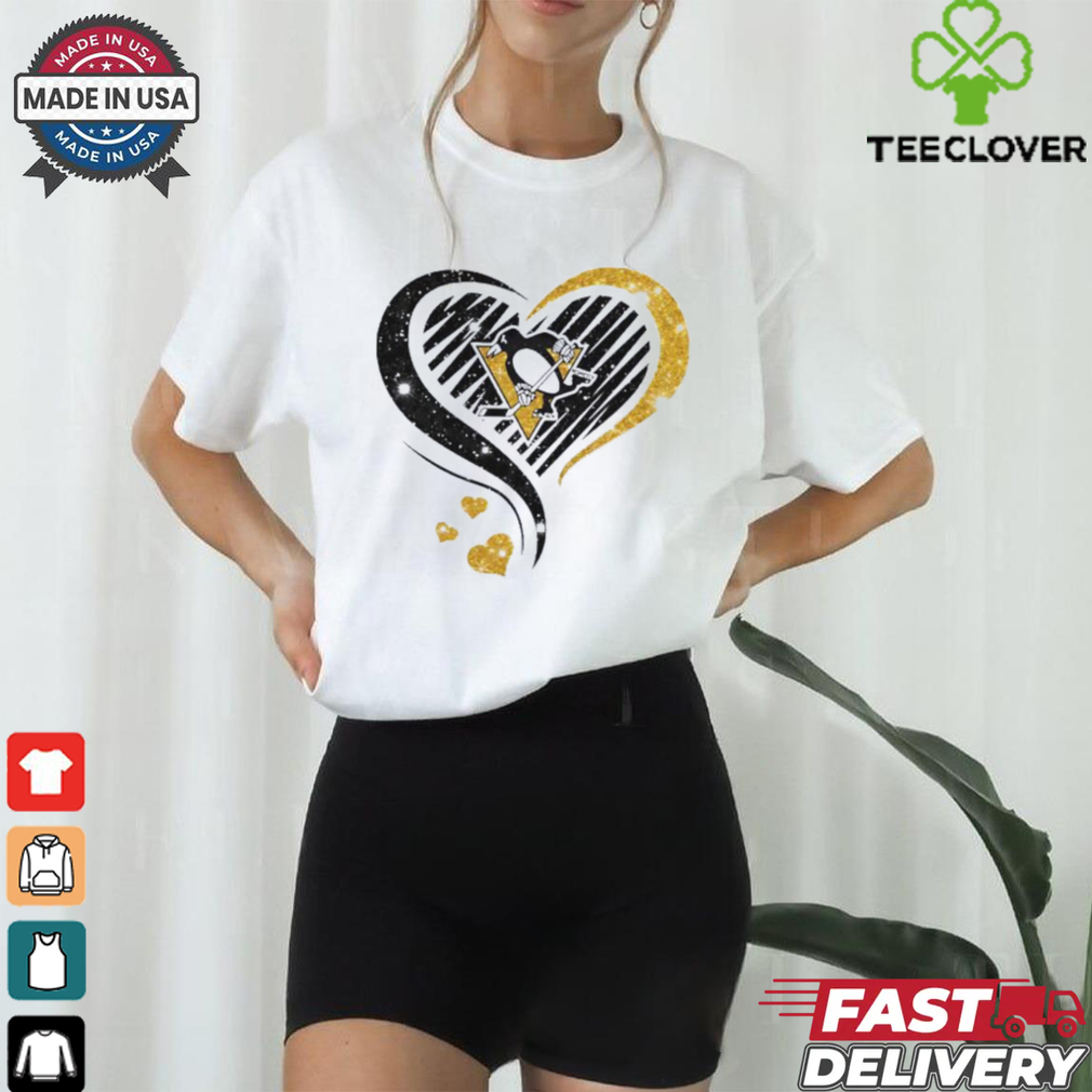 Love Pittsburgh Penguins shirt diamond heart for women Love Pittsburgh Penguins shirt diamond heart for women