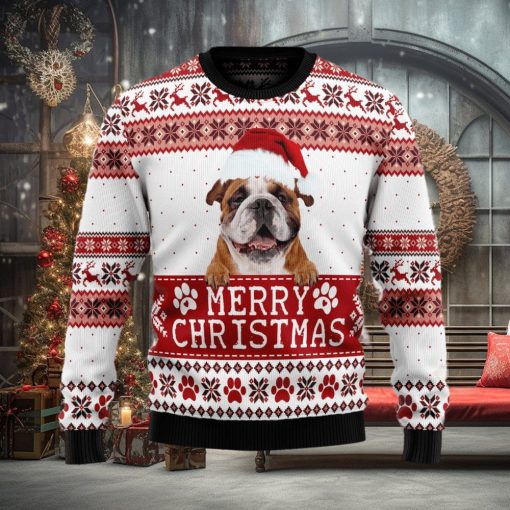 Love Pug Merry Christmas Bulldog Ugly Christmas Sweater