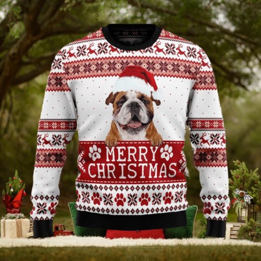 Love Pug Merry Christmas Bulldog Ugly Christmas Sweater