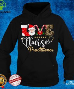 Love Santa Nurse Practitioner Stethoscope Leopard Christmas T Shirt