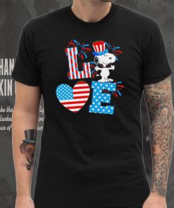 Love Snoopy Peanuts USA flag shirt