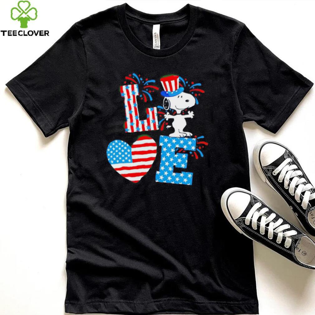 Love Snoopy Peanuts USA flag shirt Love Snoopy Peanuts USA flag shirt