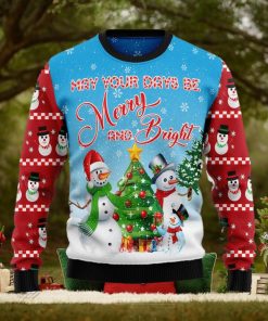 Love Snowman Merry And Bright Ugly Christmas Sweater
