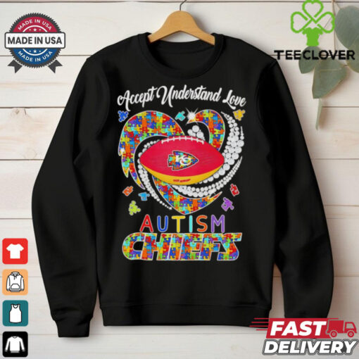 Love accept understand Autism Kansas City Chiefs heart diamond shirt