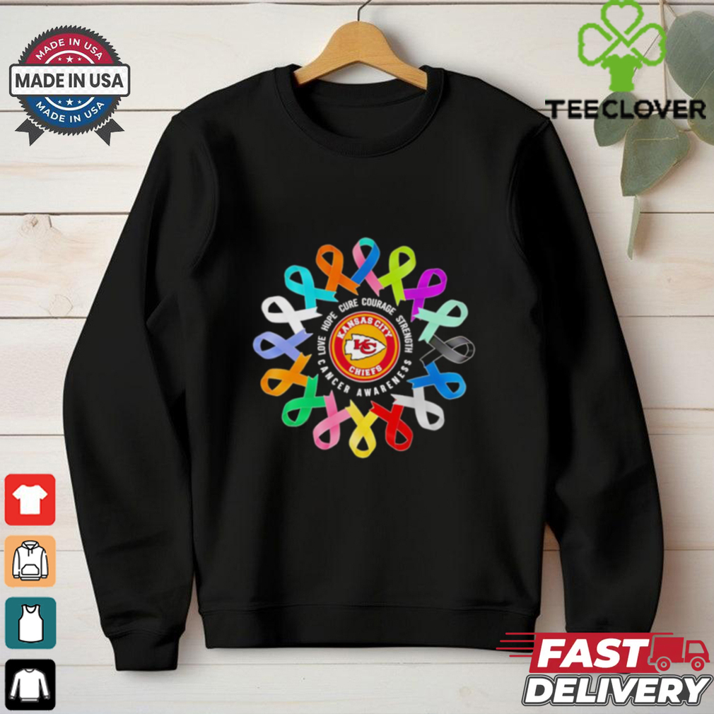 Love hope cure courage strength Cancer Awareness Kansas City Chiefs shirt Love hope cure courage strength Cancer Awareness Kansas City Chiefs shirt