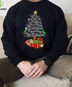 Love peace hope diversity kindness Christmas tree shirt 2 Love peace hope diversity kindness Christmas tree shirt