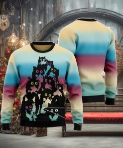 Lovely Black Cat Men And Women Christmas Gift 3D Ugly Christmas Sweater