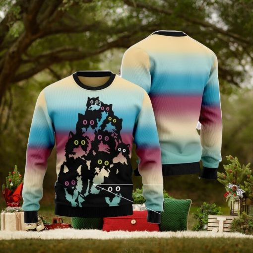 Lovely Black Cat Men And Women Christmas Gift 3D Ugly Christmas Sweater