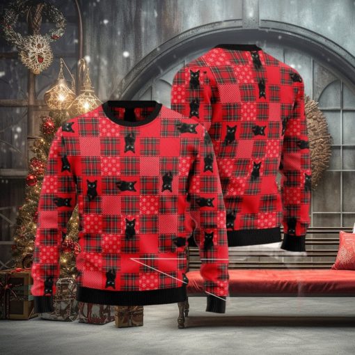 Lovely Black Cat Red Ugly Christmas 3D Sweater Gift For Christmas