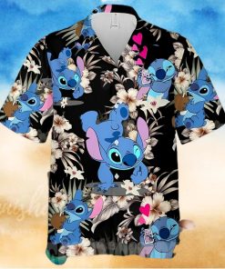 Lovely Stitch Disney Cartoon Graphics Hibiscus All Over Print Hawaiian Shirt